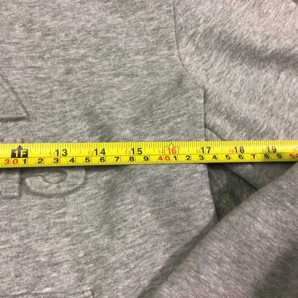 Adidas Hoodie Sweater Long Sleeves Grey Embossed 3D Logo Youth Unisex Large - Picture 5 of 10